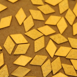 24 pc. Small Raw Brass Crosshatched Diamonds: 11mm by 6.5mm - made in USA | RB-231
