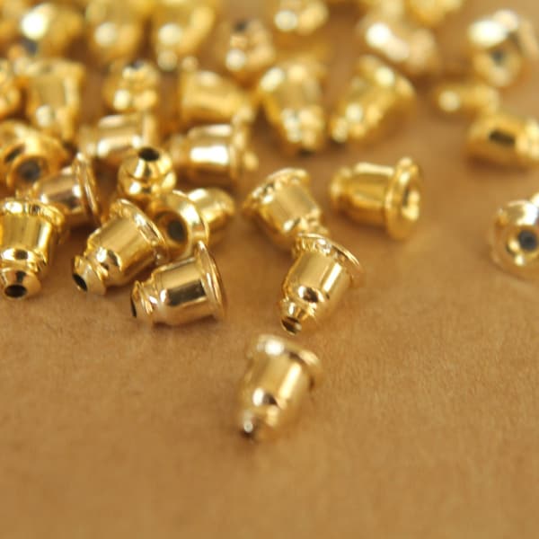 100 pc. Gold Plated Bullet Earnuts * Also available in 500 piece * | FI-114