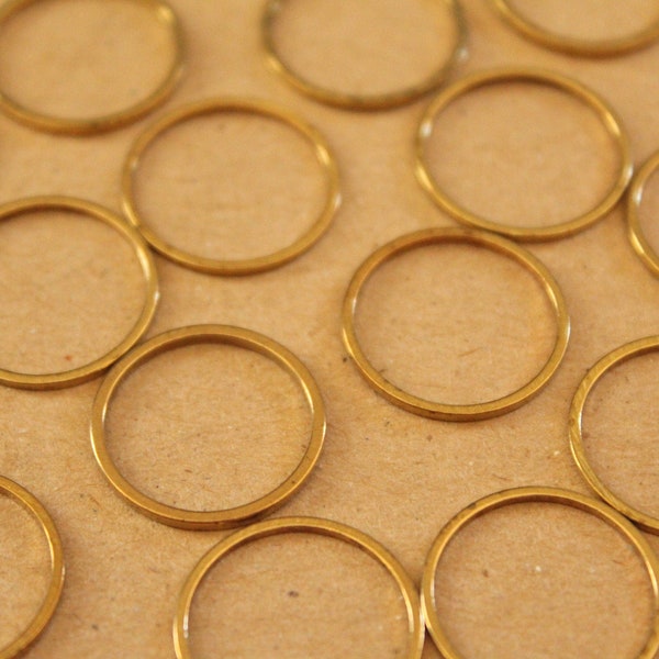 30 pc. Raw Brass Circle Links: 18mm diameter | FI-450