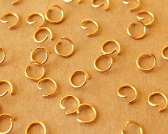 50 pc. 8mm 18k Plated Gold Stainless Steel Open Jumprings, 18 gauge | FI-631