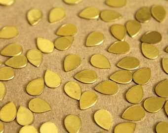 20 pc. Tiny Raw Brass Teardrops: 7mm by 10mm - made in USA | RB-293