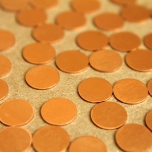 12 pc. Small Raw Copper Circles: 10 mm diameter made in USA RB-282 image 2