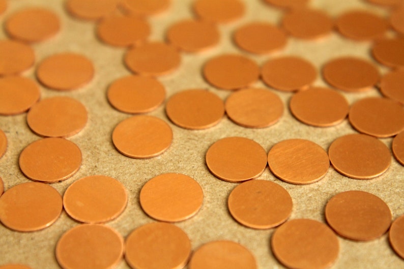 12 pc. Small Raw Copper Circles: 10 mm diameter made in USA RB-282 image 2