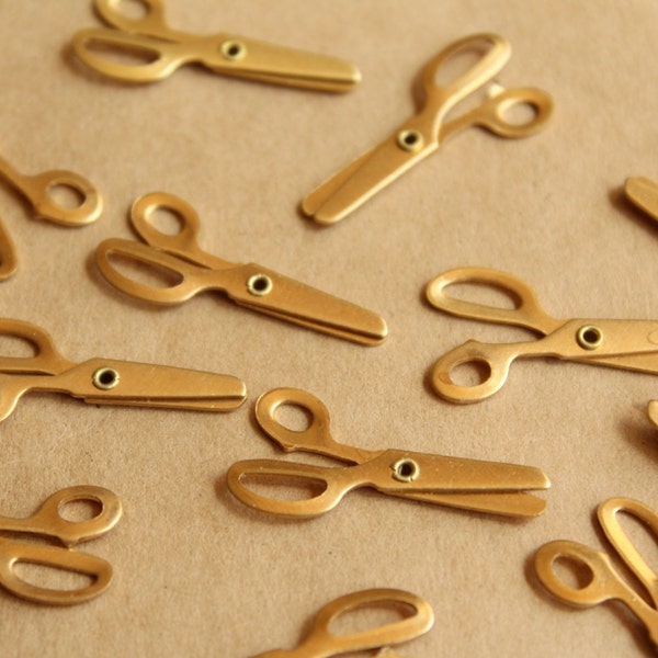 5 pc. Raw Brass Scissors Charms, 29.5mm by 12mm - made in USA | RB-824