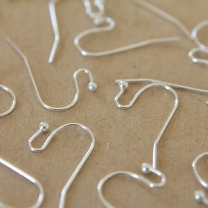 50 pc. Silver Plated Ball End Earwires 22mm long FI-065 image 2