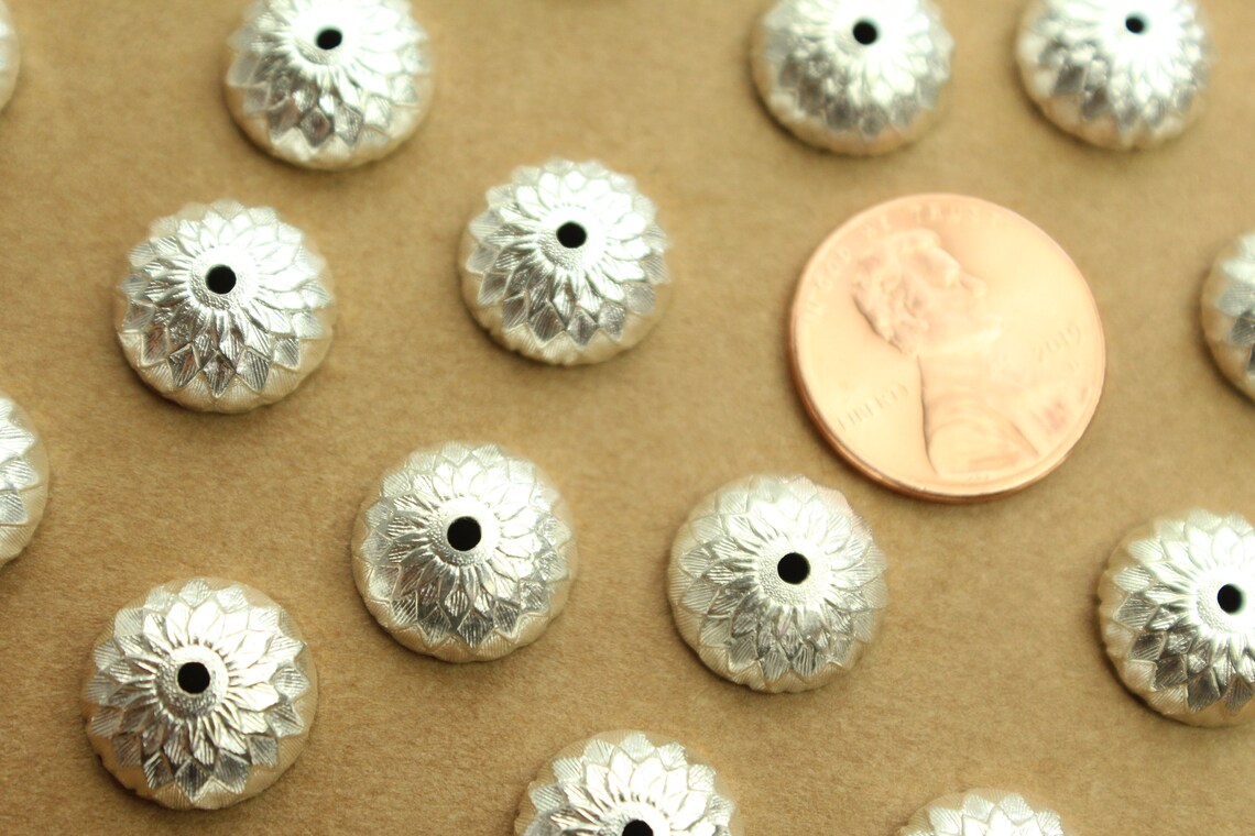 3 Pc. Silver Plated Brass Acorn Bead Caps 12mm by 5mm Made Etsy