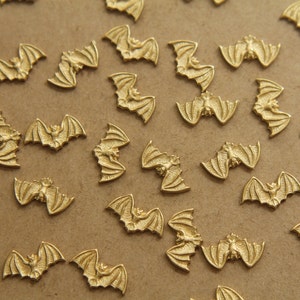 6 pc. Tiny Raw Brass Bat: 7mm by 12mm - made in USA | RB-343