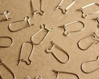 50 pc. Silver Kidney Earwires 16mm | FI-266