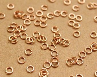 50 pc. 4mm Rose Gold Brass Open Jumprings, 20 gauge | FI-313