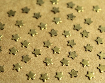 30 pc. Tiny Antique Brass Plated Stars: 5mm by 5mm - made in USA | AB-202