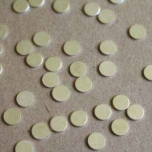 30 pc. Small Silver Plated Brass Circles: 6mm diameter made in USA SI-005 image 1