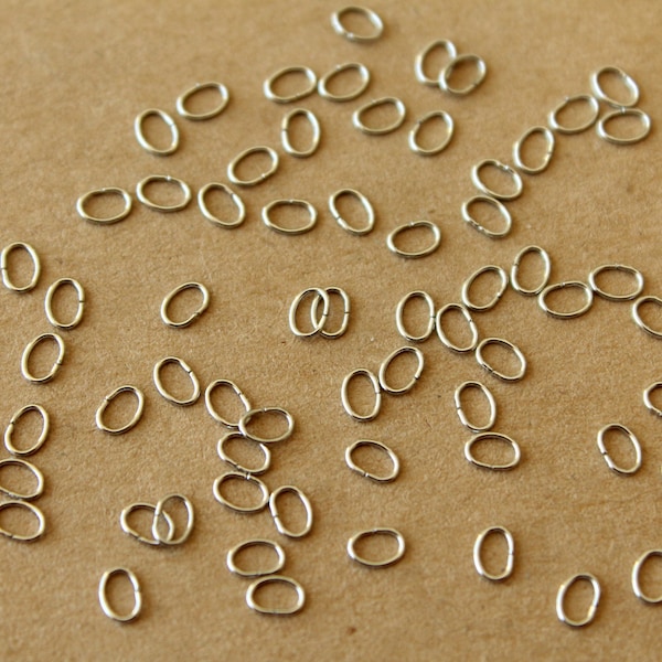 200 pc. 3.5mm by 2.5mm Oval Stainless Steel Open Jumprings, ~28 gauge | FI-663