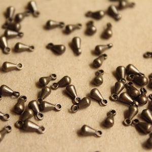 100 pc. Antique Bronze Plated Drop End Pieces  | FI-371