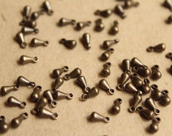 100 pc. Antique Bronze Plated Drop End Pieces  | FI-371