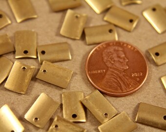 10 Etichette In Metallo Quadrate 20x20mm – Rame, Ottone, Rosso – Vuote Per Ciondoli - Foto 2