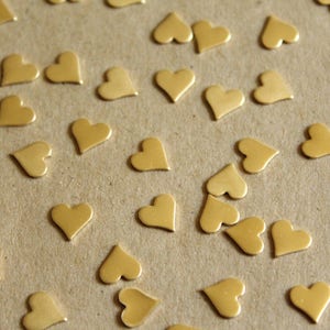 14 pc. Raw Brass Smooth Hearts: 8mm by 8mm made in USA RB-1052 image 1