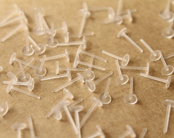 200 pc. Plastic Earring Posts, 5mm pad | FI-156