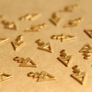 18 pc. Raw Brass Triangle Drops: 12mm by 7mm made in USA RB-803 image 3