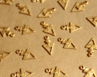 18 pc. Raw Brass Triangle Drops: 12mm by 7mm - made in USA | RB-803