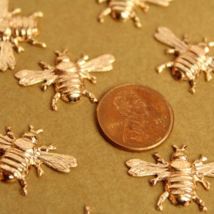 2 pc. Medium Rose Gold Plated Brass Queen Bees: 26mm by 16mm made in USA ROS-178 image 4