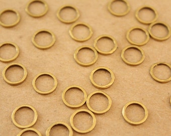 100 pc. Raw Brass Circle Links: 8mm diameter | FI-441