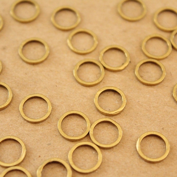 100 pc. Raw Brass Circle Links: 8mm diameter | FI-441