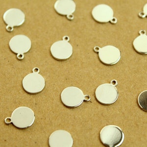 12 pc. Platinum Plated Brass Circle Charms, 9mm by 7mm | FI-203*