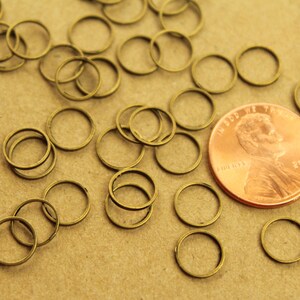 100 pc. Antique Bronze Circle Links: 8mm diameter FI-027 image 3