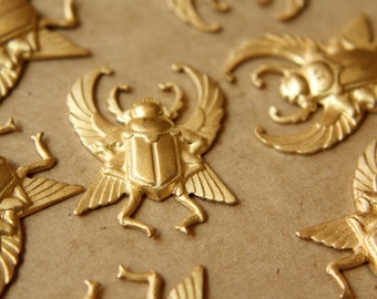 RAT6547 Large Raw Brass Egyptian With Scarab Wings 2 RAT6547 Large Raw Brass Egyptian With Scarab Wings 2