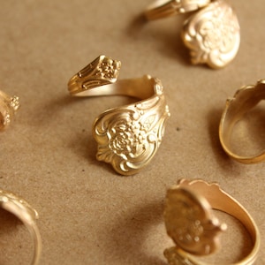 1 pc. Raw Brass Adjustable Spoon Rings - made in USA | RB-867