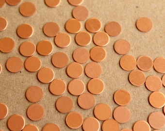 30 pc. Small Raw Copper Circles: 6mm diameter - made in USA | RB-981