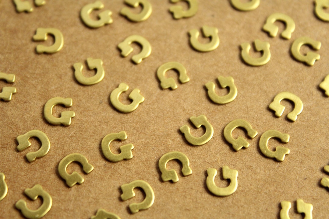 Raw Letters 6 Pc. Tiny Raw Brass Letter G Stampings - 6mm by 6mm - Made in USA | RB ...