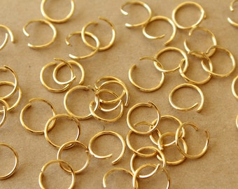 50 pc. 10mm 18k Plated Gold Stainless Steel Open Jumprings, 18 gauge | FI-661