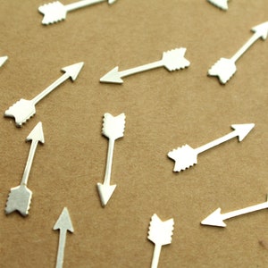 10 pc. Simple Silver Plated Brass Arrows: 18mm by 4mm - made in USA | SI-385