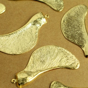2 pc. Large Gold Plated Brass Samara Maple Seed Charms: 53mm by 24mm - made in USA - Poly Nose Poly Noses Helicopter Seeds | GLD-123