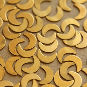 30 pc. Raw Brass Moons: 9mm by 6mm - made in USA | RB-142