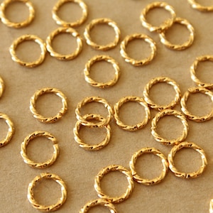 25 pc. 8mm 18k Gold Plated Twisted Open Linking Rings, 18 gauge FI-675 image 1