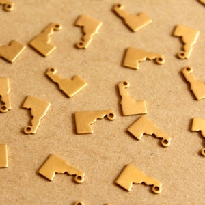 8 pc. Raw Brass Idaho State Charms / Blanks: 7mm by 11.5mm - made in USA | RB-1000