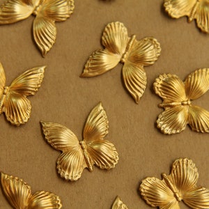 6 stuks Kleine onbewerkte koperen vlinders: 17 x 17 mm - made in USA | RB-413