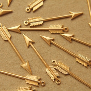 4 pc. Medium Raw Brass Arrows: 33mm by 5mm - made in USA | RB-159