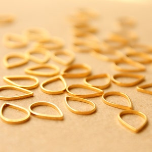 100 pc. Gold Plated Teardrop Links: 11mm by 7mm FI-299 image 4