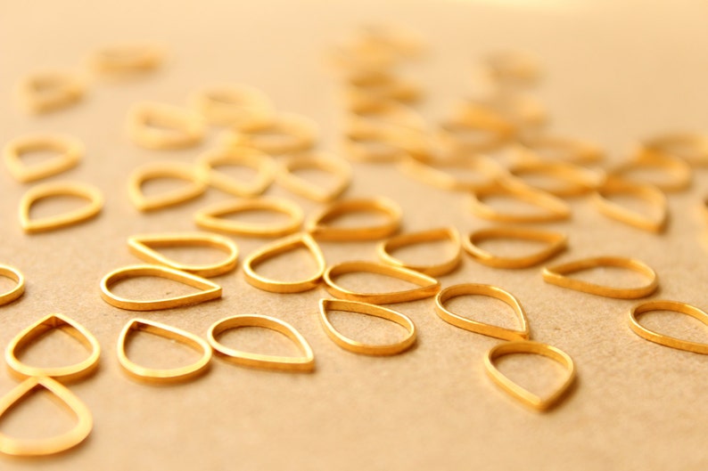 100 pc. Gold Plated Teardrop Links: 11mm by 7mm FI-299 image 4