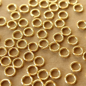 100 pc. 6mm 18k Gold Plated Stainless Steel Jumprings, 18 gauge FI-212 image 3