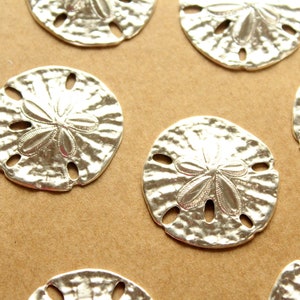 3 pc. Large Silver Plated Brass Sand Dollars: 34mm in diameter made in USA SI-263 image 1