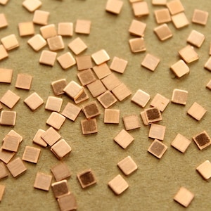 24 tlg. Kleinste Rohkupferquadrate: 3mm x 3mm - hergestellt in den USA | RB-1376