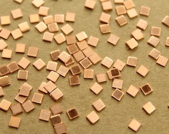 24 pc. Tiniest Raw Copper Squares: 3mm by 3mm - made in USA | RB-1376