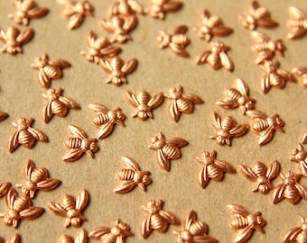 12 pc. Tiny Raw Copper Bees: 7mm by 6mm - made in USA | RB-594