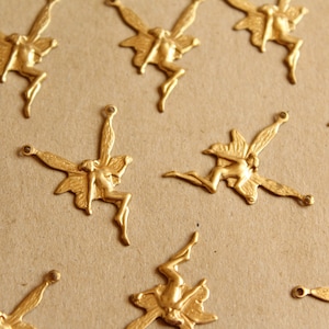 6 pc. Large Raw Brass Fairy Connectors: 20mm by 29mm - made in USA | RB-1140