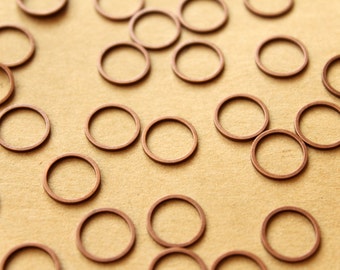 100 pc. Antique Copper Circle Links: 10mm diameter | FI-356