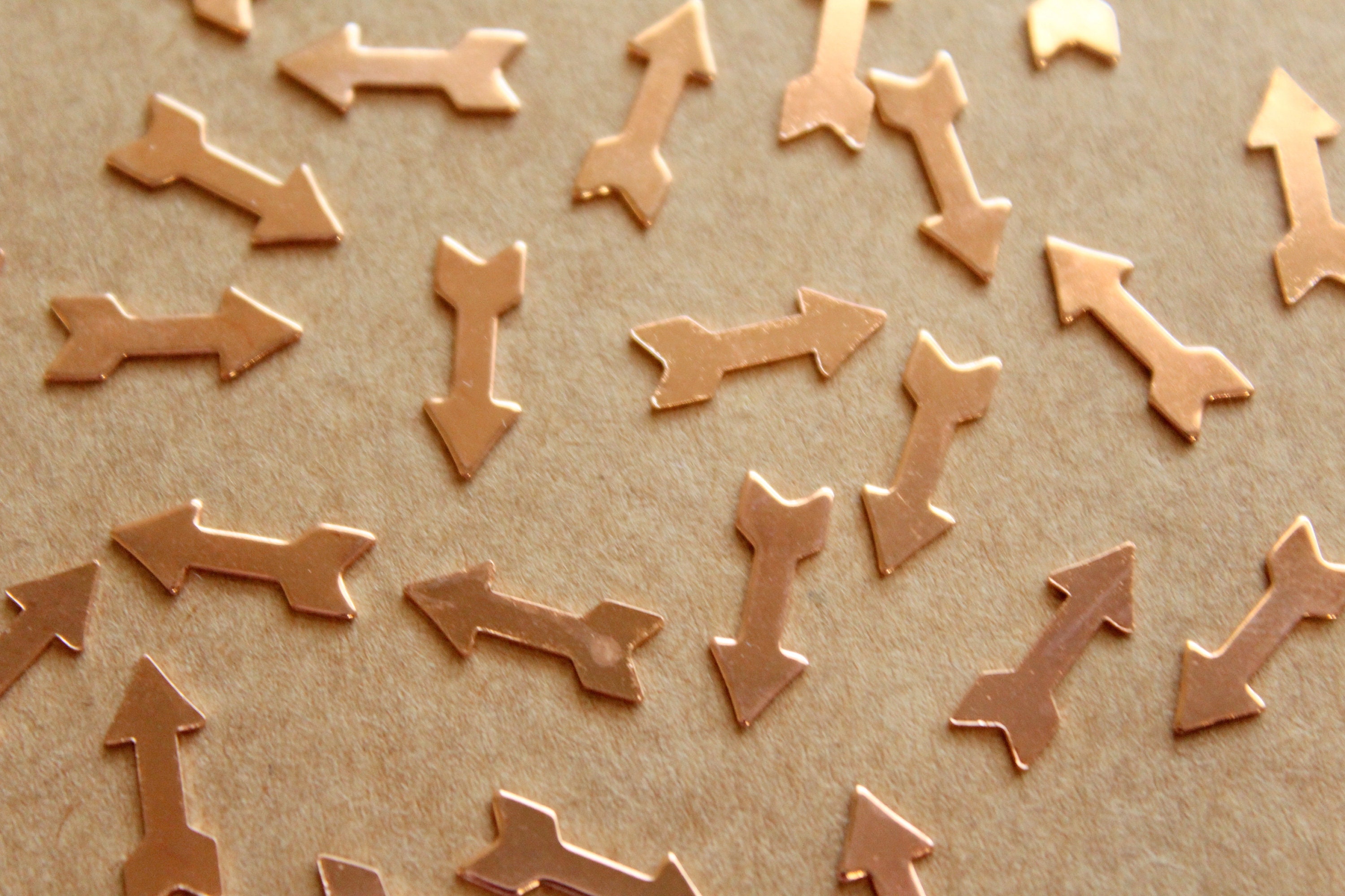 14 Pc. Small Rose Gold Plated Brass Arrows: 14mm by 5mm ...